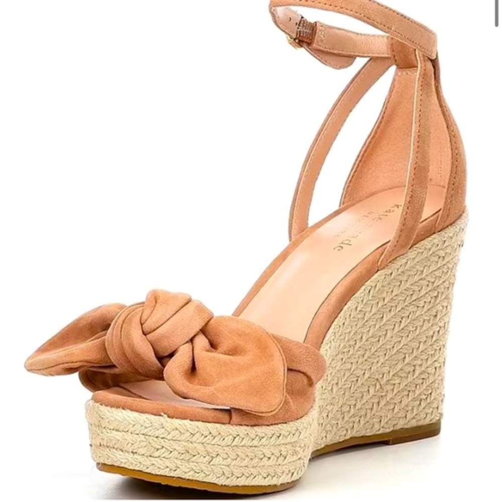 Kate Spade Tianna Suede Bow Platform Wedge Sandals
